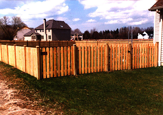 White Cedar Spaced Wood Picket Fence Design by Elyria Fence